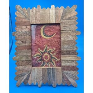 Aaron Brothers Indie Ave Picture Frame 5x7 Feathered Walnut Wood Boho Scalloped